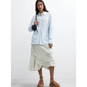 Desigual Bluza svetlo modra / bela