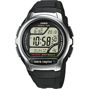 Muški casio crni srebrni digitalni sportski rucni sat sa crnim silikonskim kaišem ( wv-58e-1aveg )