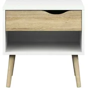 eoshop Nočna omarica Retro 394 bela/hrast