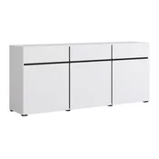 Komoda Austin BC103 Bijela, Crna, S ladicama i vratima, 78x180x40cm
