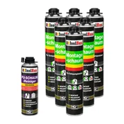 Montažna pena za pištolo B2 Montageschaum 6 x 750 ml 1 x Čistilo