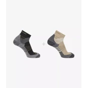 Nogavice Salomon X ULTRA ACCESS QUARTER, 2 kosa, beljen pesek/črna (XL)
