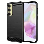 TPU gel ovitek Brushed Carbon za Samsung Galaxy A35 - črn