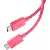 Polnilni in podatkovni 60W USB-C v USB-C kabel Spigen Essential EB6010CC - 480Mbps - 1m - pink