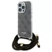 slomart Etui Guess Crossbody Cord 4G Print za iPhone 16 Pro - rjavo