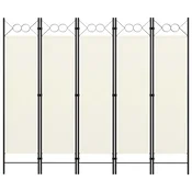 Vidaxl Paravan 5-delni bel 200x180 cm