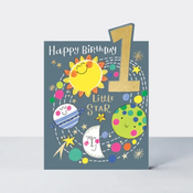 Rachel Ellen Cestitka - Age 1 Boy Birthday Card - Planet ( TIP02 )