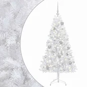 Vidaxl Umetna božična jelka z bučko 180 cm 300 LED Toplo bela