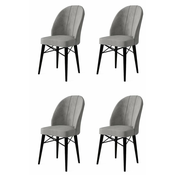 HANAH HOME Set 4 stolice Ritim Grey Black
