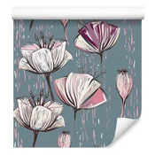 Tapeta s poslikanimi tulipani za dnevno sobo in spalnico 50x1000 cm
