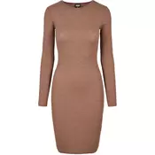 Womens ribbed dress URBAN CLASSICS - brown