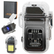 Bailong 2v1 aku. plazma vžigalnik z COB LED svetilko USB 7,5cm