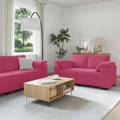 Vidaxl 3-delni komplet sedežne garniture z blazinami vinsko rdeč žamet