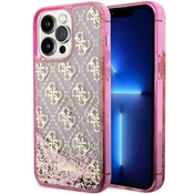 Ovitek Guess Liquid Glitter 4G za iPhone 14 Pro 6.1 roza