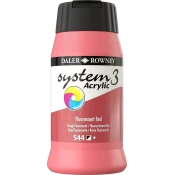 Daler Rowney System3 Akrilna barva Fluorescent Red 500 ml 1 kos