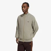 Pulover adidas Firebird Cable Knit Track Top Silver Pebble XL