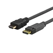 Vivolink PRODPHDMI4K3 3m DisplayPort HDMI kabel adapter črne barve