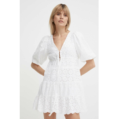 Pamucna haljina Pepe Jeans DELIA boja: bijela, mini, širi se prema dolje, PL953475