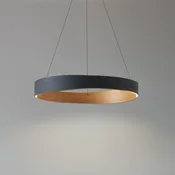 Lucande LED-visoka svetilka Daelor, črna/les, CCT, z možnostjo zatemnitve - Dnevna soba/jedilnica - Dizajn - črna, v barvi lesa - Kovina