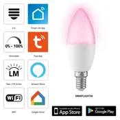 Alecto Pametna Wi-Fi LED svetilka, RGB, zatemnljiva, E14 podnožje