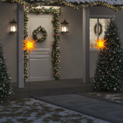 Vidaxl Božične svetilke s konicami 3 kosi LED zložljive rumene 57 cm
