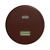 Kliklap - Retro USB uticnica A+C bez okvira, braon