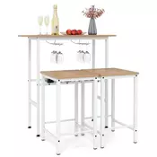 Northix Barska mizica za 2 osebi 100x40x95 cm kovinski okvir držala za vino