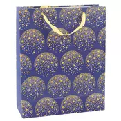 Elegantna poklon torba zlatne zvijezde tamnoplave 32 x 26 x 12 cm