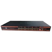 GEMBIRD POE-FS1024PS2 GMB Switch, IEEE802.3af/at 24 PoE 10/100M, 2 UP-link 100/1000M +2 SFP