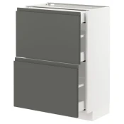 METOD / MAXIMERA Pod.ormaric i 2fronta/3fioke, bela/Voxtorp tamnosiva, 60x37 cm