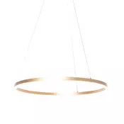 Dizajnerska viseča svetilka zlata 80 cm vključno z LED z 3-stopenjsko zatemnitvijo - Anello