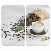 Zaščitne plošče za štedilnik iz kaljenega stekla 2 ks 52x30 cm Café Aromatica – Maximex