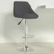 Vidaxl vidaXL Barski stol temno siv, oblazinjen z žametom