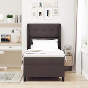 vidaXL vidaXL Box Spring Postelja z Blažilom Temno Rjava 100x200 cm Tkanina, (22051637)