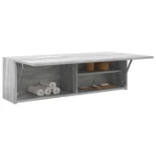 Vidaxl vidaXL Stenska kopalniška omarica, siva, sonoma hrast, 100x25x30 cm