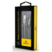 Gembird Polnilni kabel Lightning 8-pin (M) do USB 2.0 (M), 1 m, bel