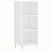Komoda sjajna bijela 34,5 x 32,5 x 90 cm od konstruiranog drva