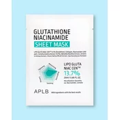 APLB Maska za obraz z glutationom in niacinamidom Glutathione Niacinamide Sheet Mask - 25 ml/1 kos