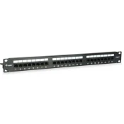 EQUIP 24-Port Cat.6 Unshielded Patch Panel Black 135425