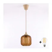 Brilagi - LED luster na sajli R GLASS 1xE27/60W/230V precnik 14 cm bež/dimljena smeda
