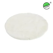 shumee Naravna okrogla preproga/rogoznica iz ovčje kože O100cm Bela O100cm