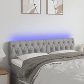 LED uzglavlje svjetlosivo 144 x 7 x 78/88 cm od tkanine