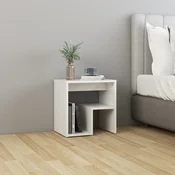 Nocni ormaric visoki sjaj bijeli 40x30x40 cm konstruirano drvo