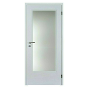 Doornite sobna vrata sa staklom (850x2000mm, smjer otvaranja: desno, bijele boje, središnji položaj: sace)