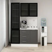 Hanah Home ormar za kafe kutak Alvinka 20396, 135 cm, beli / antracit
