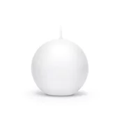 PartyDeco Sveča - bela krogla 8 cm