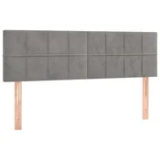 Vidaxl Posteljno vzglavje svetlo siva 144x5x78/88 cm žamet