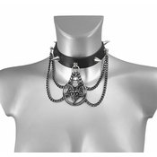 Ovratnica z obeskom SIGIL OF BAPHOMET LEATHER CHOKER - LSF9 52