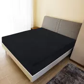 Plahte s gumicom od žerseja 2 kom crne 180x200 cm pamucne