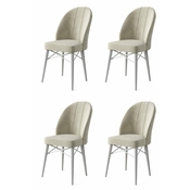 HANAH HOME Set 4 stolice Ritim Cream White
